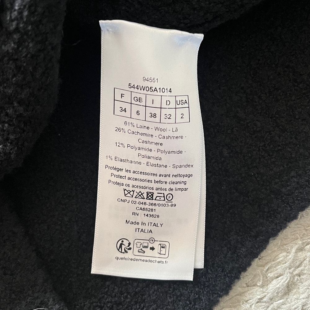Christian Dior size 34 twinset black wool cashmere blend knit cardigan button up - Picture 9 of 16
